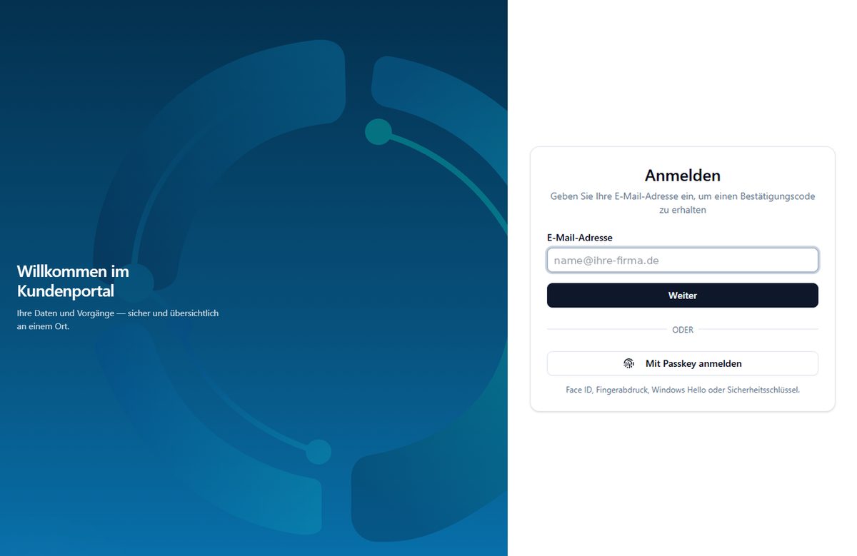 Anmeldeseite eines Portals